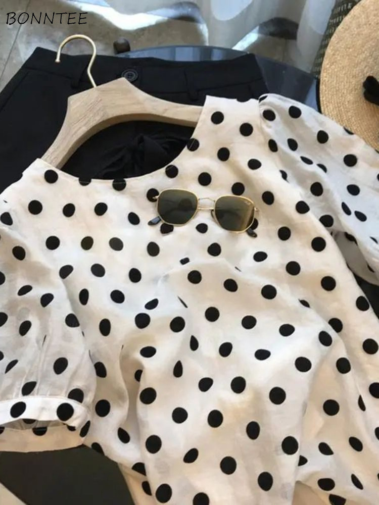 Summer Clothing Aesthetic - Polka Dot Blusen Frauen Elegante Sommer