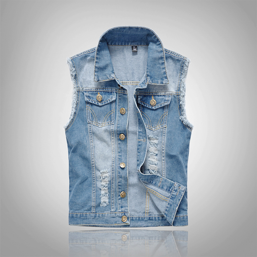 Summer Clothing Motorcycle - Trendige Motorradbekleidung für Männer: Hellblaue Jeansjacke,