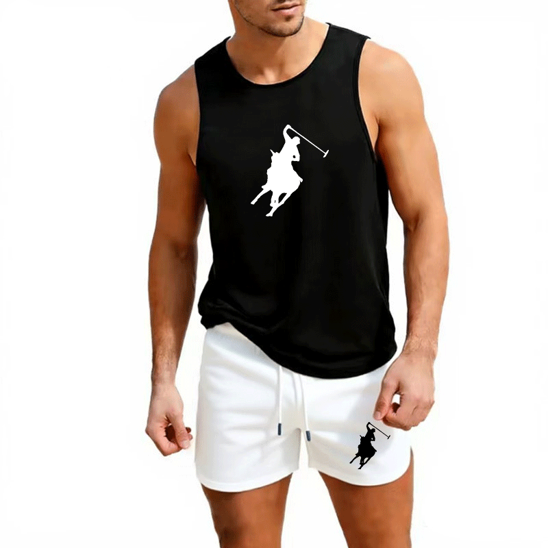 Summer Clothing Sets - Europäisches Herren-Sommer-Set aus Weste und Shorts,