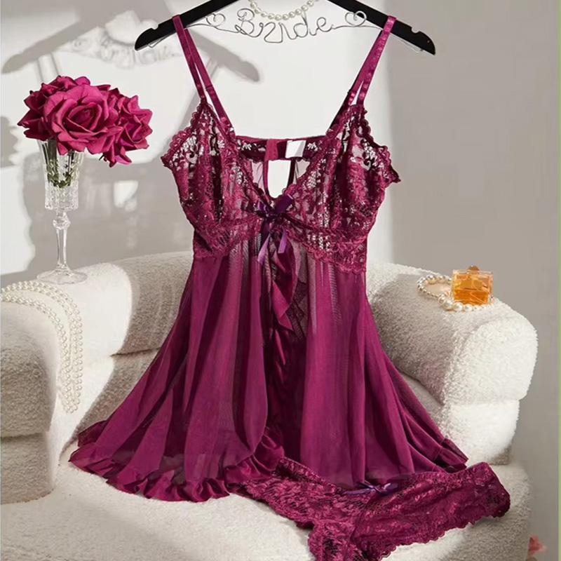 Summer Clothing Colors - Sommer Neues Spitzen-Nachthemd für Damen Einfarbig