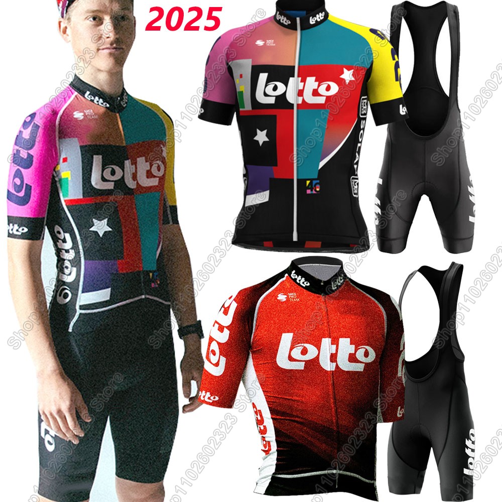 Summer Clothing Men Sale - Lotto Team 2025, Radtrikot-Set, Sommer, belgische