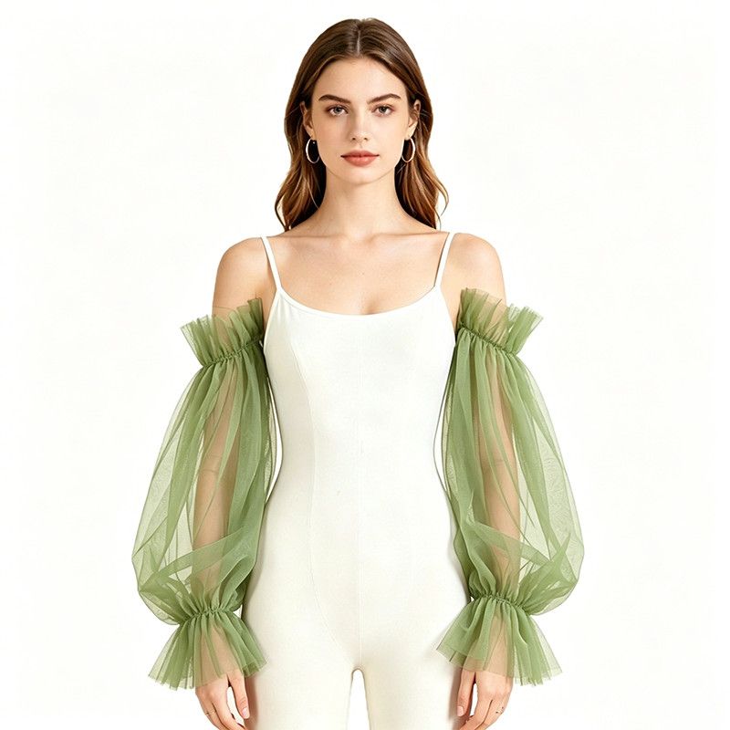 Summer Clothing Colors - Modische elastische Ärmel für Braut-Hochzeitskleider, einfarbig,