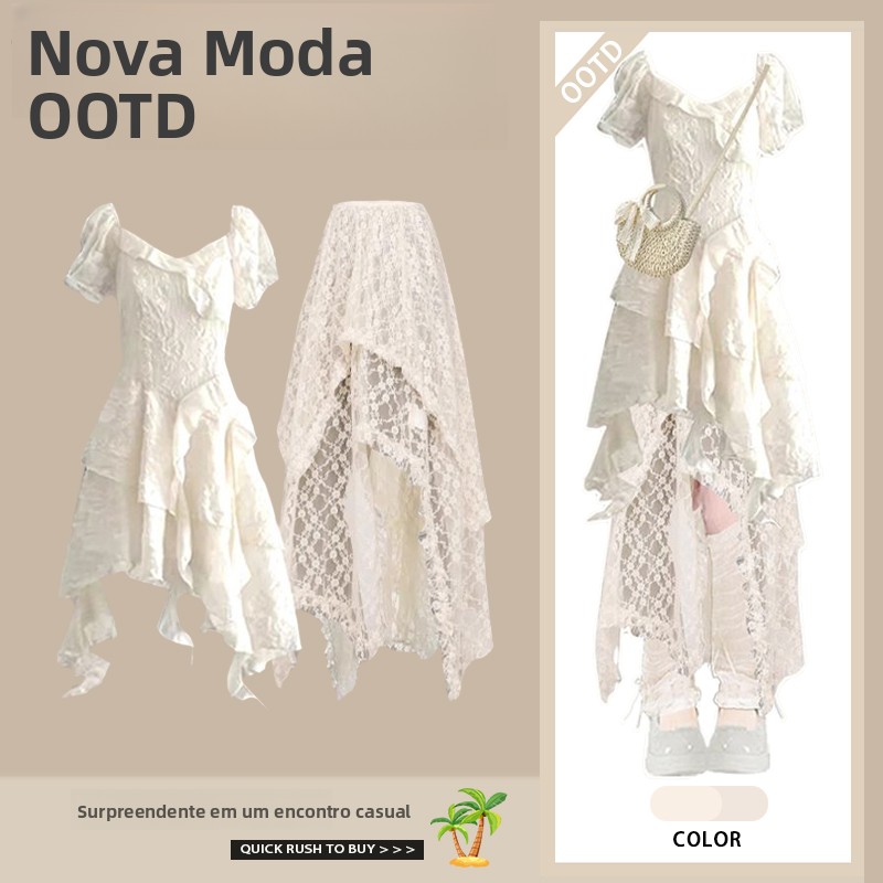 Summer Clothing Vacation - Modisches Sommerkleid mit ungleichmäßigem Saum und
