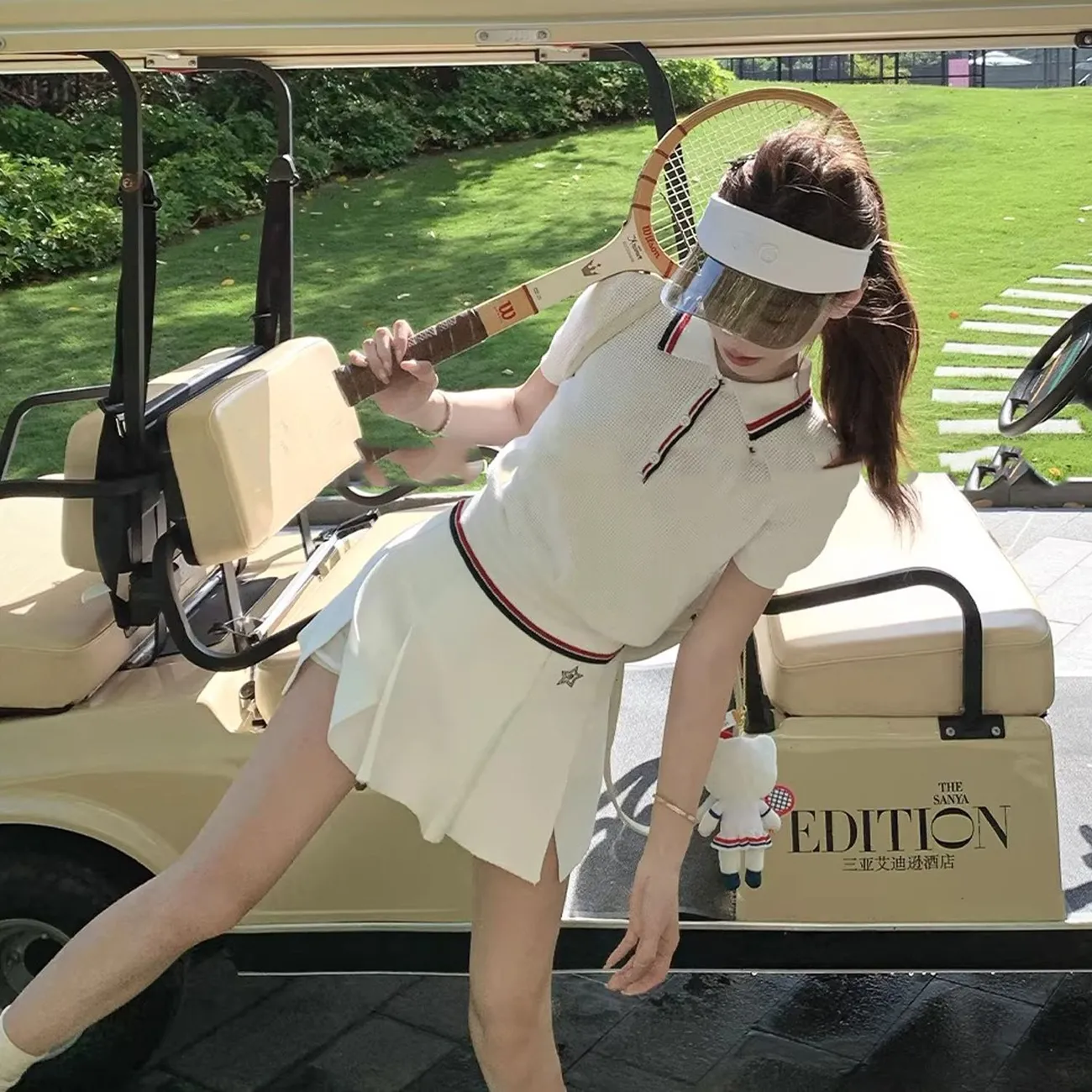 Summer Golf Clothing - Sommer Damen Tennis Serie Waffelstrick Golf