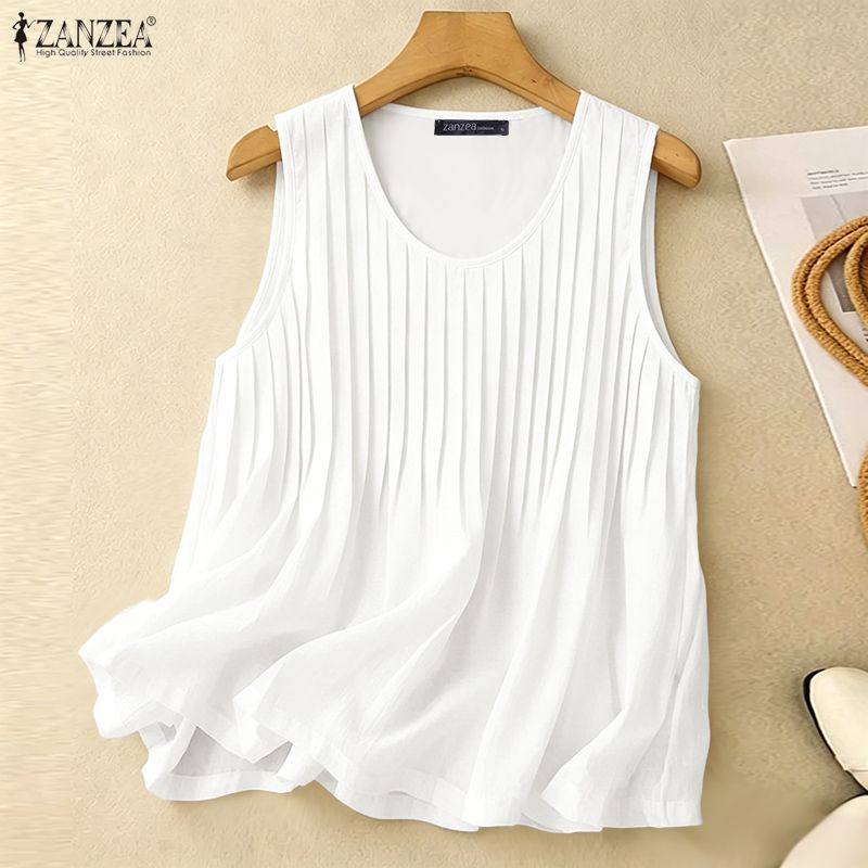 Summer Clothing Plus Size - ZANZEA Damen Sommer-Tanktop mit Pintuck-Details, Übergröße,