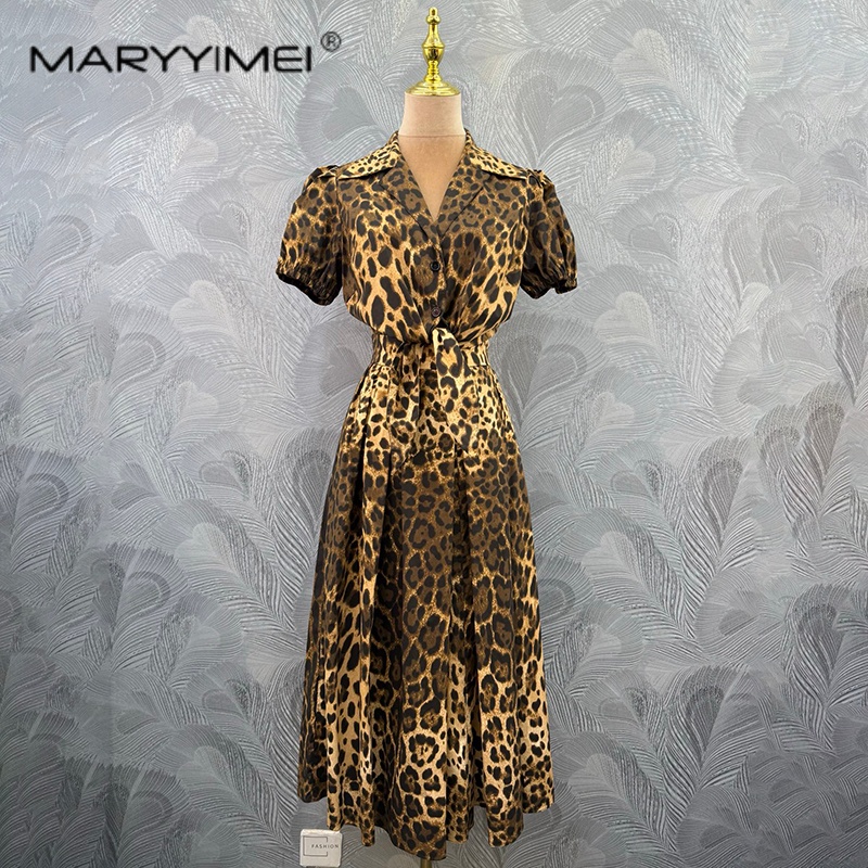 Summer Edit Clothing - MARYYIMEI Modischer Damenanzug mit Leopardenmuster, Revers