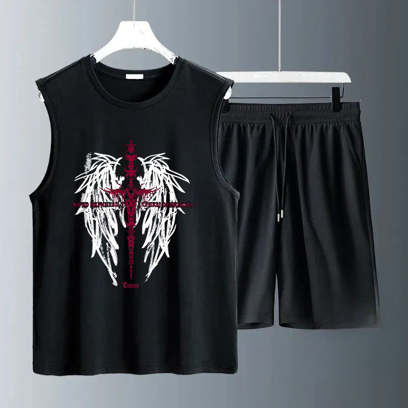 Summer Clothing Beach - Herren-Tanktop-Sets 2026 Sommer Schnelltrocknende Sportbekleidung Strand-Laufanzug