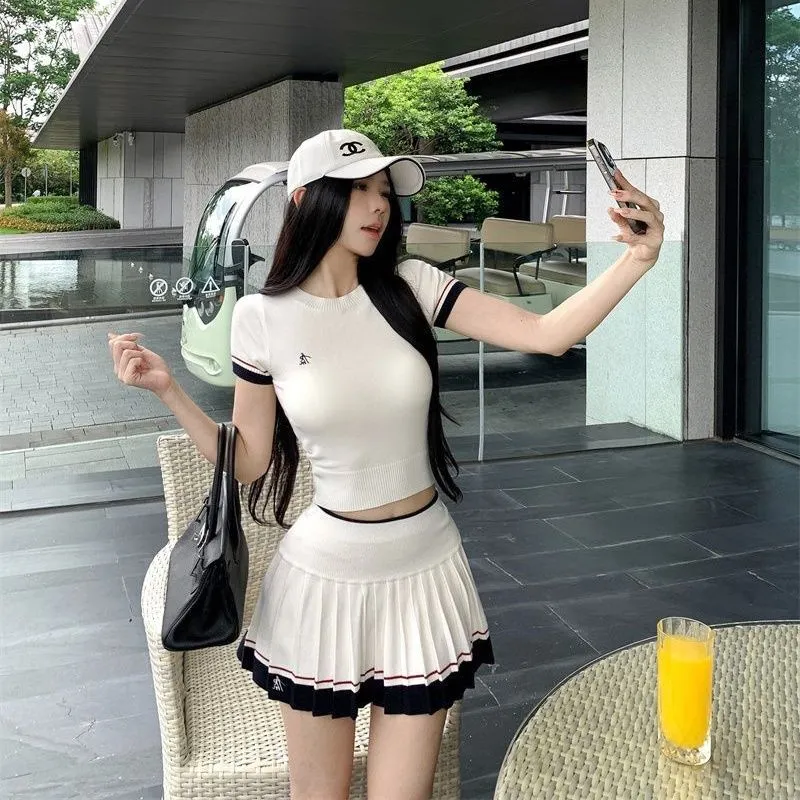 Summer Golf Clothing - Koreanischer Sommer-Zweiteiler: Lässiger Tennis- und Golf-Sportanzug,