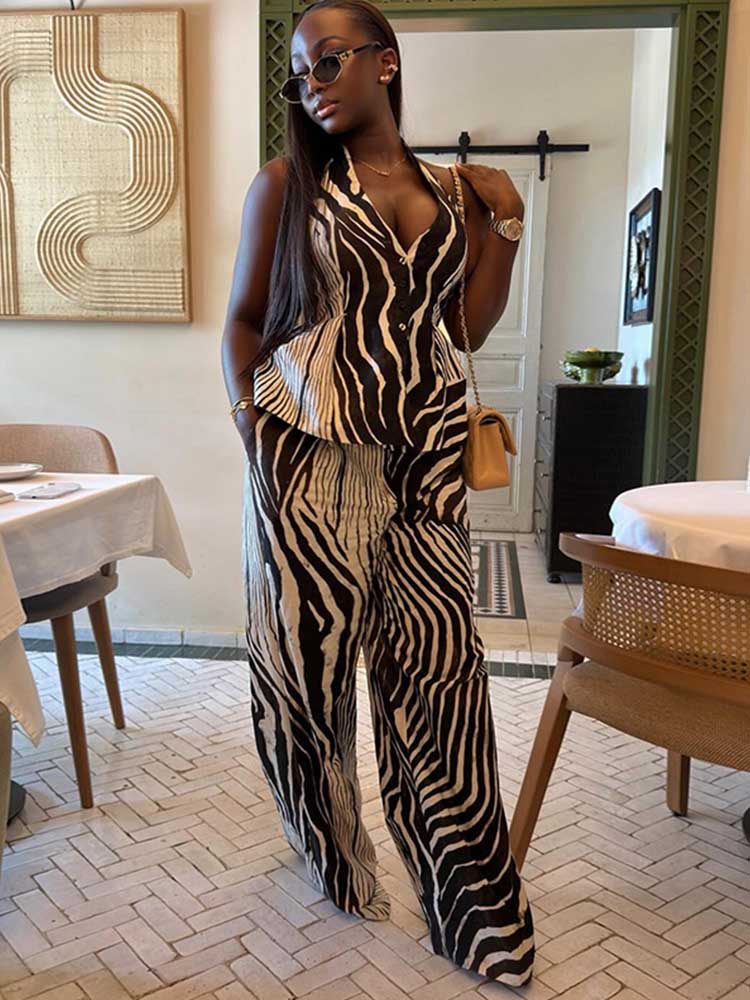 Summer Clothing Outfit Ideas - Damen-Bekleidungssets, zweiteilig, elegantes, passendes Westen-Outfit mit