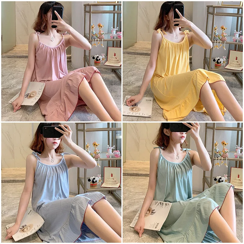 Summer Clothing Colors - Weiches Damen-Nachthemd, Pyjama, lässiges, lockeres Kleid