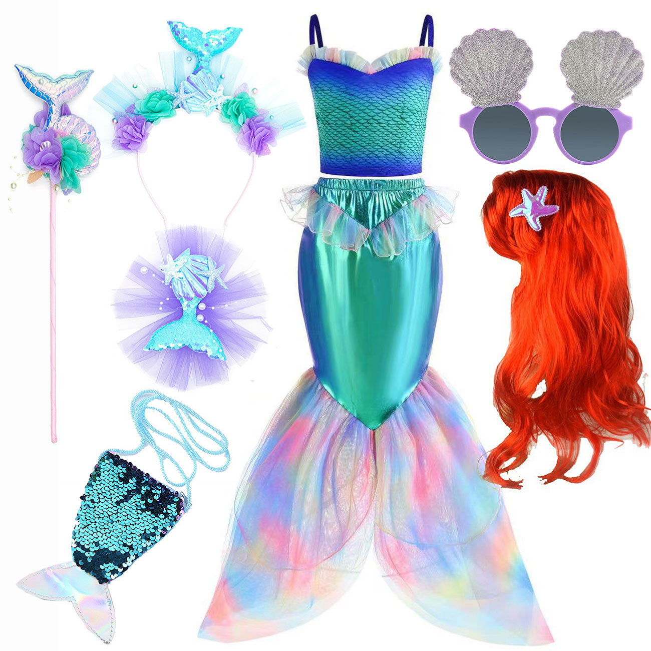 Summer Clothing Kids - Disney Meerjungfrau Dress Up Kostüm Mädchen
