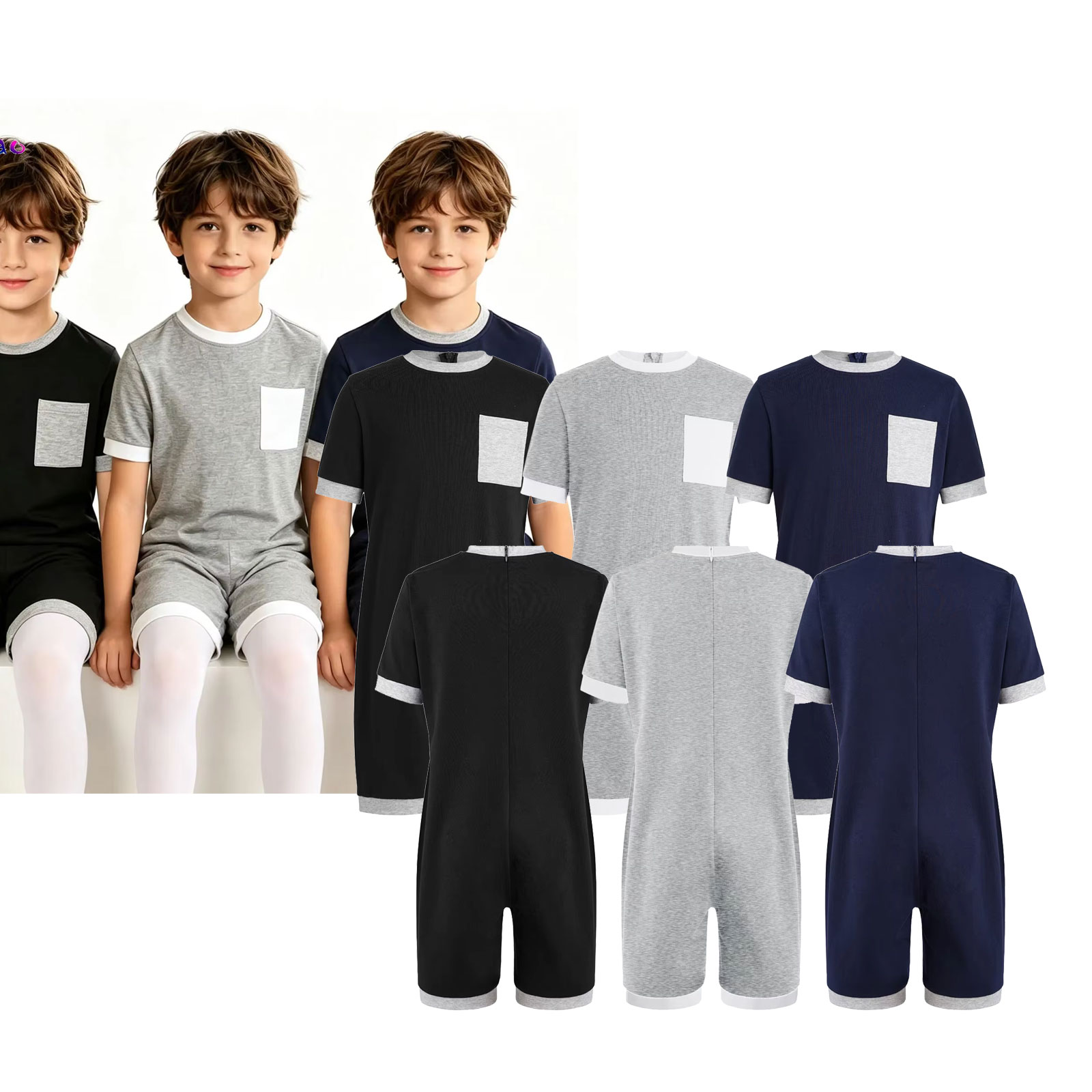 Summer Clothing Kids Boys - 3-teiliges Unisex Kinder-Set für besondere Bedürfnisse: