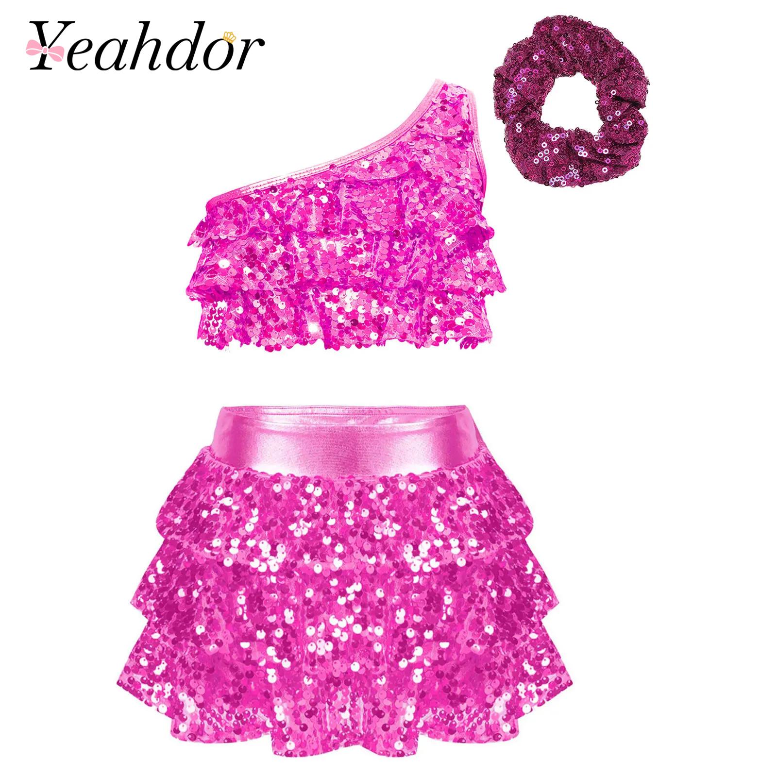 Summer Clothing Kids - Kinder Mädchen Glänzende Pailletten Latin Jazz