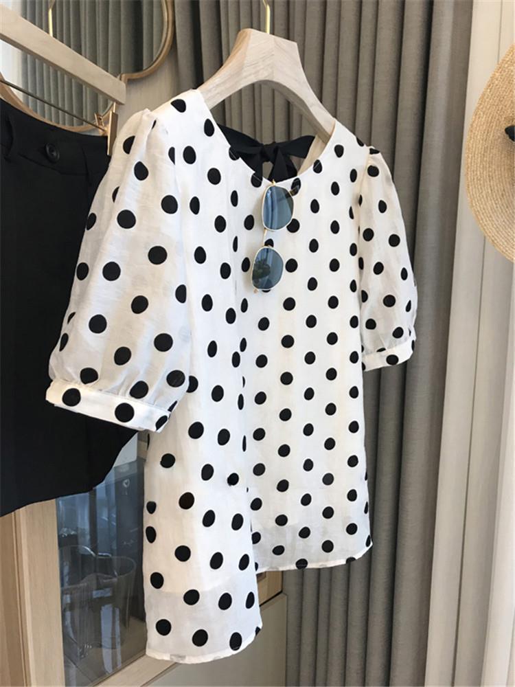 Polka Dot Blusen Frauen Elegan – Summer Clothing Aesthetic Bewertung und Preis