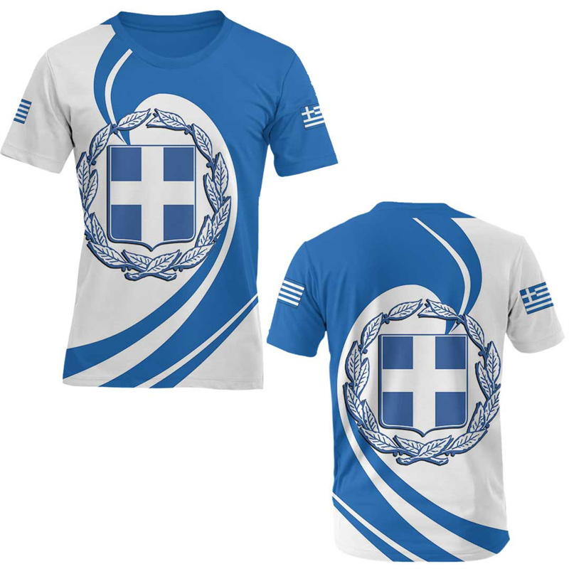 Greece Flag Map 3d Printed T S – Summer Clothing For Greece Bewertung und Preis