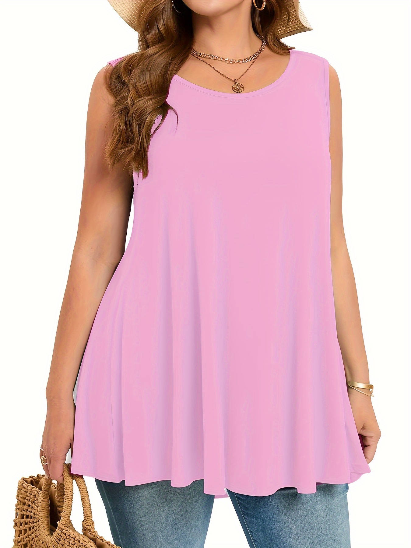 Einfaches, solides Tanktop in  – Summer Clothing Plus Size Bewertung und Preis