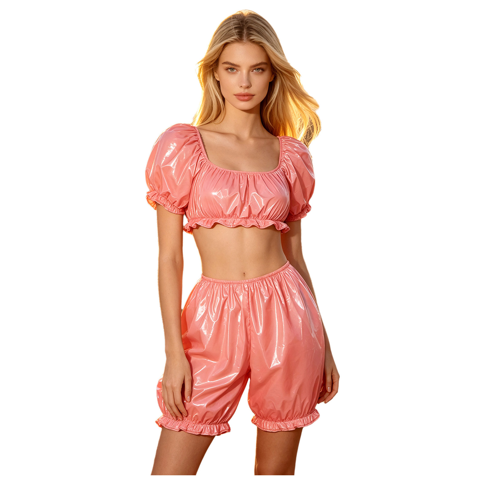 Damen Wet-Look PU-Leder Clubwe – Summer Clothing Sets Bewertung und Preis