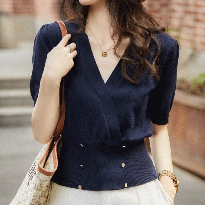 Blusen Frauen Sommer Solide Ei – Summer Clothing Colors Bewertung und Preis